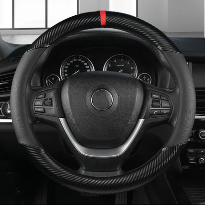Universal D Shape Car Steering Wheel Cover Breathable Anti Slip Car Decoration Suitable 37-38cm Steering Wheel Cover Accessories