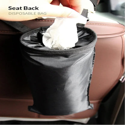 Foldable Car-Mounted Trash Can Multi-Functional Hanging Storage Bucket for Easy Car Access with Garbage Bag Included