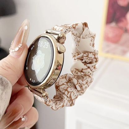 18mm Watch Band Dressy Printed Fabric Strap Bracelet for Women Huawei GT5/ Amazfit GTS2/ Garmin Venu 2S 3S Smartwatch 20mm 22mm