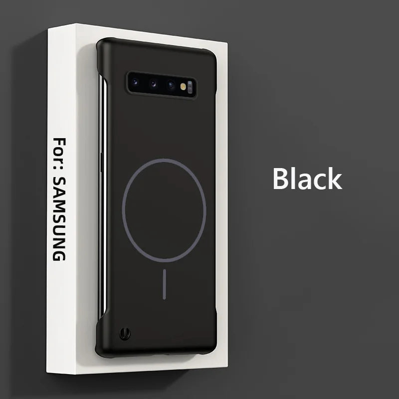 For Magsafe Frameless Magnetic Wireless Charging Phone Case For Samsung Galaxy S10 Plus S10Plus Slim Hard Back Cover