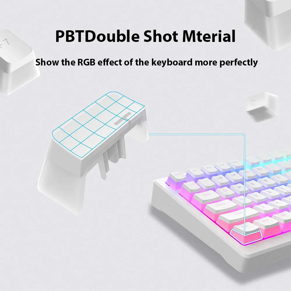 104 Keys Pudding Keycaps For Mechanical Keyboard PBT OEM Keycaps Jelly RGB Full Size 60% 70% 100% Small complete set of keycaps