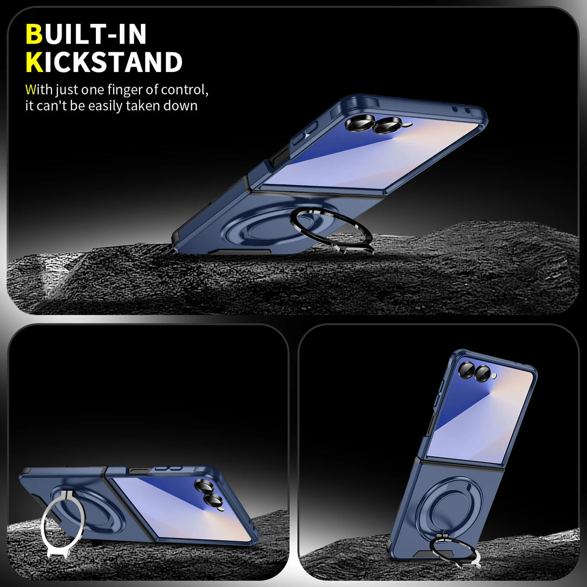 For Samsung Galaxy Z Flip 7 6 Magnetic Rotating Bracket Phone Case For Samsung Z Fold 6 7 Sliding Window Anti Fall Phone Case