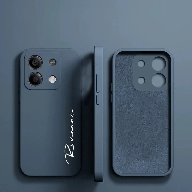 For Xiaomi Redmi Note 13 Pro Plus 4G 5G Customized Personalized Name Initials Liquid Silicone Case Cover For Redmi Note 13pro