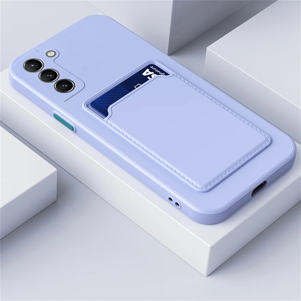 TPU Soft Silicone Card Slot Wallet Case For SamSung S26 S25 S24 S23 S22 S21 FE Plus Ultra Note 20 A54 A34 A24 A15 A25 A35 A55