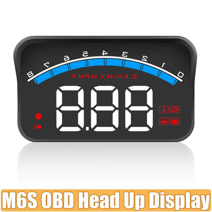 M6S OBD HUD Car Head Up Display Digital Windshield Projector Speedometer on Car Glass Auto Accessories On-board Computer OBD2
