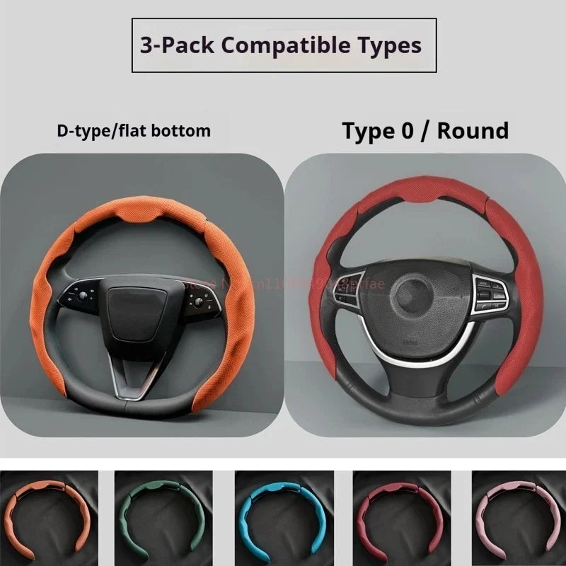 Car In Vehicle Nappa Leather Steering Wheel Cover Universal For Men And Women All Seasons Nonslip Sweatabsorbing Wearresistant