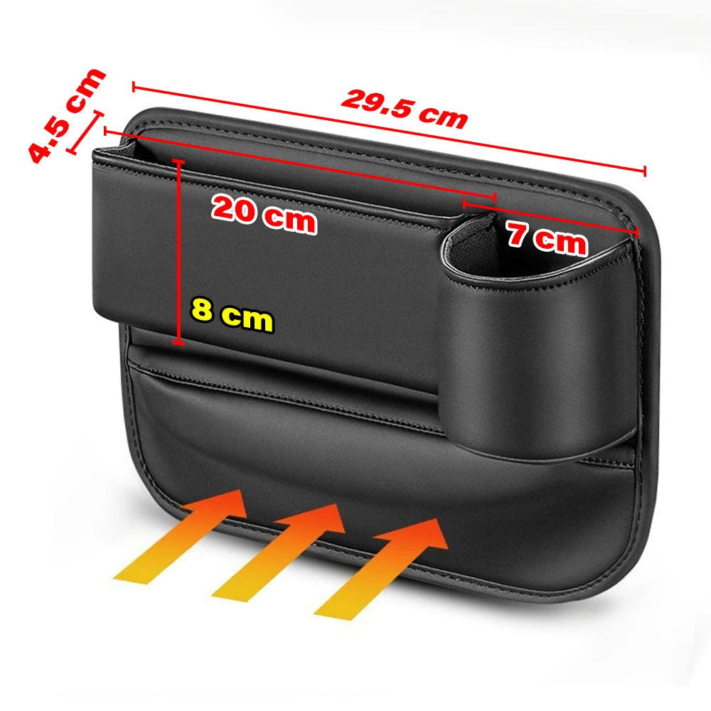 Car Seat Gap Water Cup Holder Leather Universal Crevice Side Storage Box Driver Front Auto Seat Gap Filler Organizer In the Car