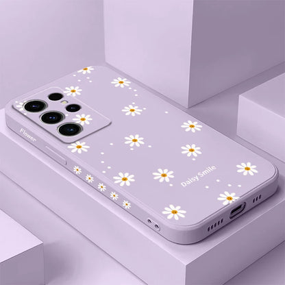 Smiling Daisy Phone Case For Samsung Galaxy S25 S24 S23 S22 S21 S20 S10 S10E Ultra Plus FE Note 20 Ultra Plus Cover