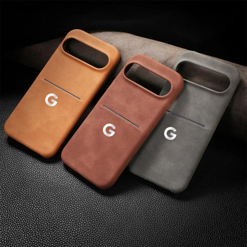 High Texture Retro Business Sheepskin Case For Google Pixel 11 10 9 ProXL 8 Pro Card Slot Skin Friendly Shockproof Protect Cover