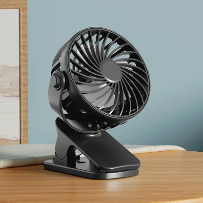 720°Rotatable Clip Fan Mini Cooler Fan Built In Night Lamp USB Rechargeable Personal Portable Fan For Outdoor Camping Ventilador