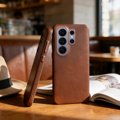 For Magsafe Oil Wax Genuine Leather Magnetic Case For Samsung Galaxy S26 Ultra S25 S23 S24 FE S22 S21 Plus S20 Phone Back Cover