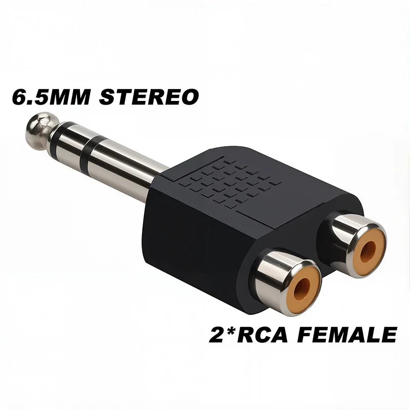 5Pcs 6.5/6.35mm Mono Stereo Audio Adapter TS Interconnect 1/8" 1/4" Male Plug to RCA Female Jack Connector Converter Speaker