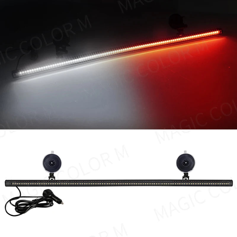 96 LED 3030 Beads Front Windshield Car Strobe Lamp Bar Traffic Signal Flashing Lamp Auto Roof Top Warning Light 12V Waterproof
