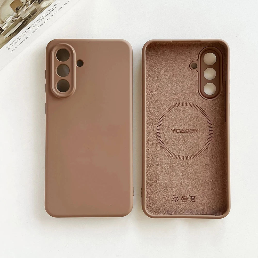 Original Liquid Silicone Magnetic Case For Samsung Galaxy S26 S25 S24 S 26 Ultra Plus S26Ultra Cases Wireless Charge Soft Cover