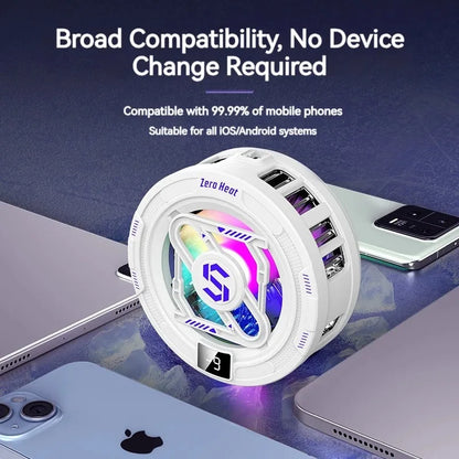 K52 AI Mobile Cooler Magnetic Back-clip Ice Cooling Radiator Digital Display RGB Light Gaming Cooler Temperature Control