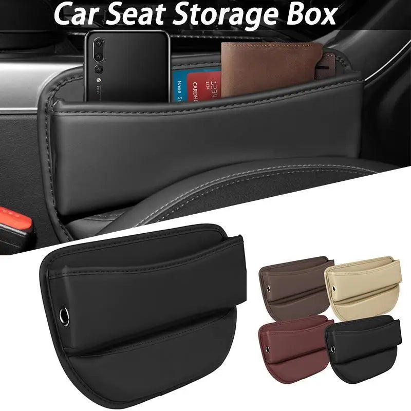 1Pc Leather Car Seat Gap Organizer Multifunction Console Crevice Filler Side Storage Box Interior Pocket