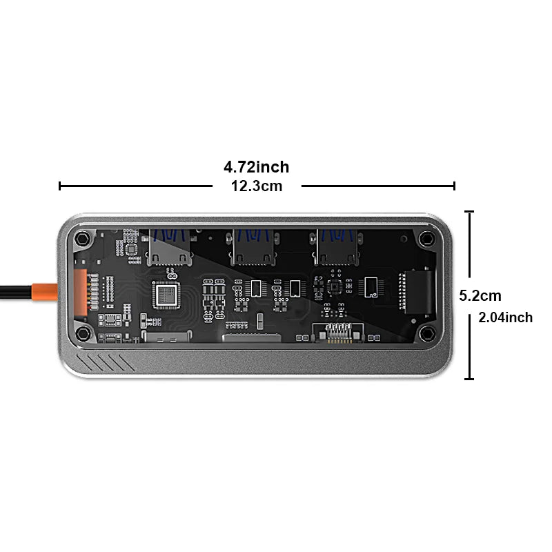 Basix USB C HUB 10 in 1 Adapter with 4K HDTV 100W PD USB 3.0 5Gbps SD Docking Station for IPhone15 16Pro MacBook Air Accessories
