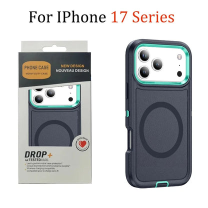 3IN1 Military Grade Heavy Duty Armor Case For IPhone 18 Pro Max 17 16 15 14 Plus Magnetic Charge TPU+PC Anti-fall Protect Cover