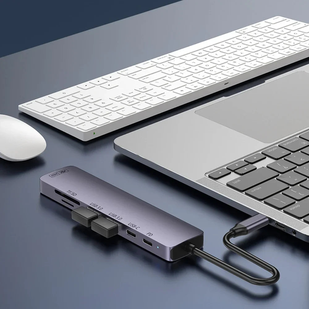 10Gbps USB C HUB 4K 60Hz Type C to HDMI-compatible PD 100W USB Splitter Adapter For iPhone 15 Macbook Air Pro Samsung S23 24 Dex