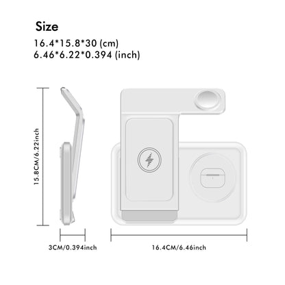 Foldable 3 in 1 Wireless Charger Stand For Samsung S25 S24 S23 S22 Galaxy Watch 8 7 6 5 4 3 Buds3 Pro/Buds Fast Charging Station
