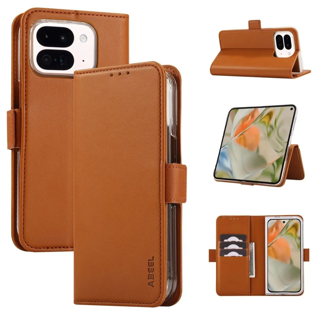 For Google Pixel 11 Pro Fold Case PU Leather Pattern Flip All Inclusive Phone Cover Fingerprint-Resistant Shockproof Bumper