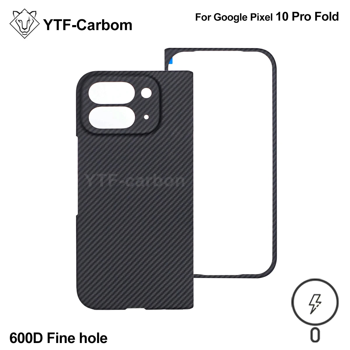 YTF-Carbon New Style for Google Pixel 9/10 Pro Fold Kevlar Carbon Fiber Hinge Protection Cover Ultrathin 11 Pro Fold Phone Case
