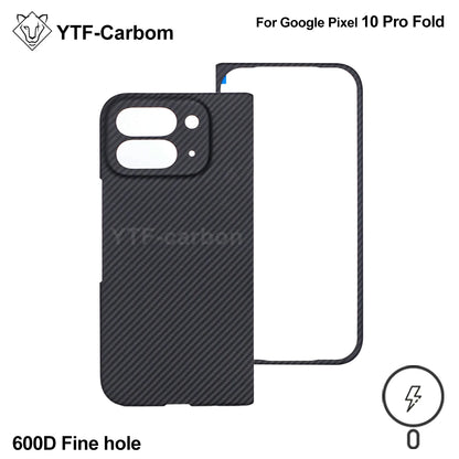 YTF-Carbon New Style for Google Pixel 9/10 Pro Fold Kevlar Carbon Fiber Hinge Protection Cover Ultrathin 11 Pro Fold Phone Case