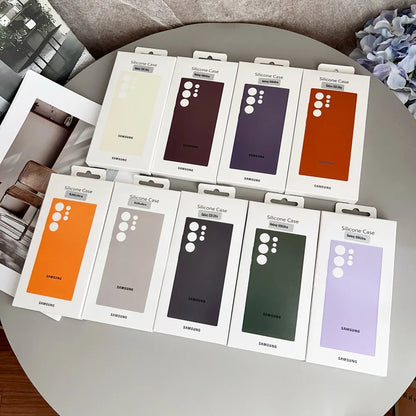 For Samsung Galaxy S26 S25 S26Plus S26Ultra Edge S24 S23 S22Ultra FE Case Soft Original Liquid Silicone Shockproof Phone Cover