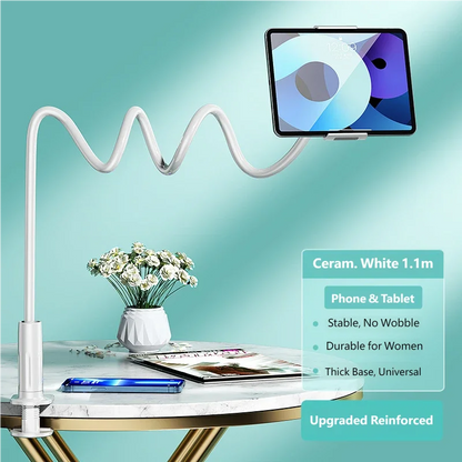 Flexible Gooseneck Phone Tablet Holder, Bed Desk Clamp for TV/Movies, Live Stream, Photo, Compatible with iPhone iPad Samsung