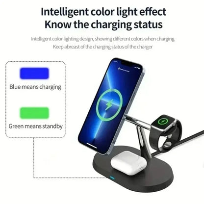 3 In 1 Opansten Magnetic Wireless Charger Stand For iPhone 17 16 15 14 13 12 Pro iWatch 10 9 Airprods 4 3 Fast Charging Station
