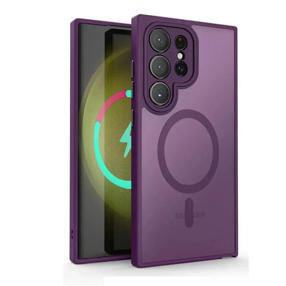 Magnetic Luxury Matte Phone Case For Samsung Galaxy S26 S25 S24 S23 Ultra Plus FE Lens Protect Wireless Charge Shockproof Cover