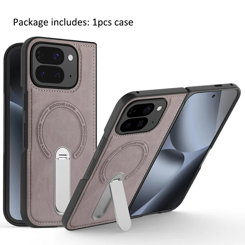 Magnets Magnetic For Magsafe PU Leather Case For Google Pixel 10 Pro Fold Wireless Charging Shell