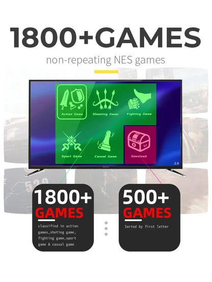DATA FROG Portable Retro TV Game Stick Wireless USB Console with 1800 Built-in Classic NES/Dendy Games