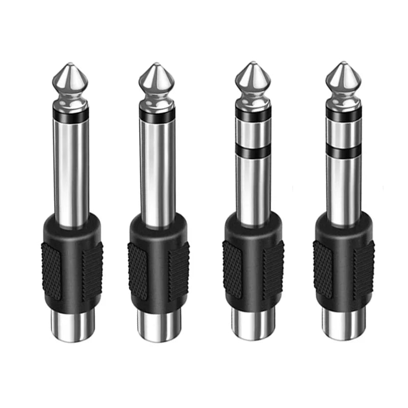5Pcs 6.5/6.35mm Mono Stereo Audio Adapter TS Interconnect 1/8" 1/4" Male Plug to RCA Female Jack Connector Converter Speaker