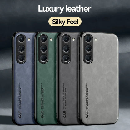 Magnetic Leather Case For Samsung Galaxy S23 S26 S24 S25 Edge S25 FE Plus Ultra S24FE S23FE 5G Shockproof Silicone Case Cover