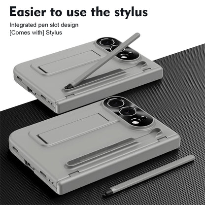 For iPhone Duo iPhone 18 Fold Bracket Phone Case With S Pen Hinge Protection Flim Glass Screen Shockproof Back Full Cover