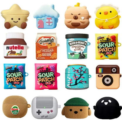 3D Silicone Earphone Case for Airpods 4 2024 Cute Cartoon Headphone Charging Box Cover for Airpods Pro 2 Case for Airpods 1 2 3