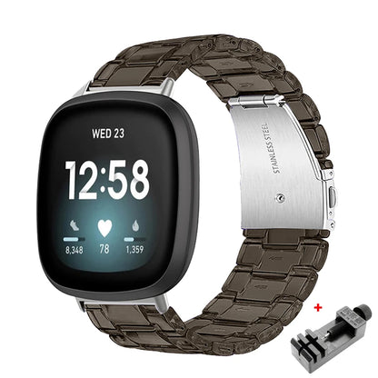 Newest Transparent Resin Strap for Fitbit  Versa 3 4 Lite Sense for Fitbit Versa2 Smartwatch Bracelet Watchband Accessories