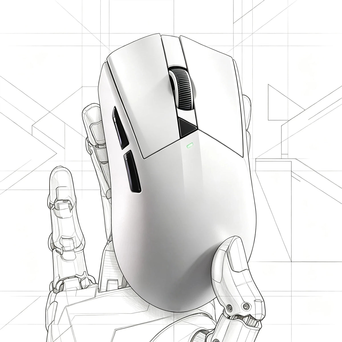 Wireless Mouse Rechargeable 3 Mode BT 2.4G Wired Lightweight 61g Gaming Mouse 12800 DPI 1000Hz Polling Rate Mouse for PC Laptop Office Gaming