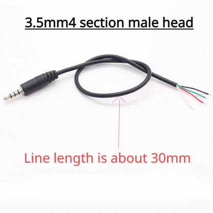 2.5mm 3.5mm 1/8'' Mono/Stereo Male Plug Female Jack Connector 2/3/4 Pole Pin AUX Extension Wire DIY Audio Headphone Repair Cable