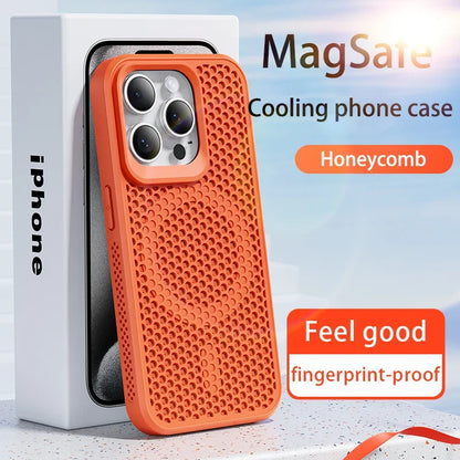 Cooling Heat Dissipation For Magsafe Case For iPhone 18 17 16 14 15 13 12 11 Pro Max Funda Mesh Breathable Grid Matte Hard Cover