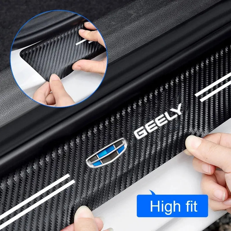 Car Door Sill Plate Protector Stickers For Geely geometry C Emgrand Gc6 Gx3 Ec7 Atlas Coolray Cross NL3 X6 GS car Accessories