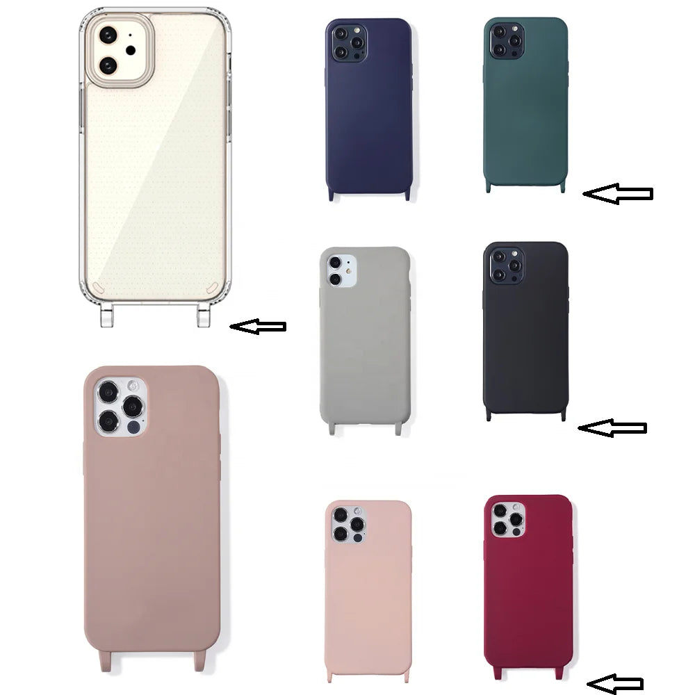 Crossbody Lanyard Clear Magnetic Case For iPhone 15 Pro 16 14 13 12 Pro Max For Magsafe Shockproof Acrylic Hard PC Back Cover