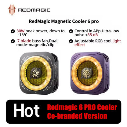 RedMagic Cooler 6 Pro Radiator Co-Branded Version Magnetic FunCooler 30W VC Liquid Cooling RGB LED AI Temperature Control Cooler