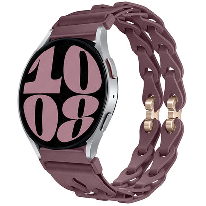 22mm 20mm Chain Strap for Samsung Galaxy Watch 7 6 5 4 6Classic Silicone Band for Huawei GT4 3Pro for Amazfit GTR 4/GTS Bracelet