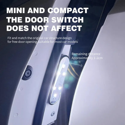1/2Pcs Car LED Door Lights Welcome Light Magnetic Control Auto Open Door Safe Emergency Signal Lamp Car Decoration Light