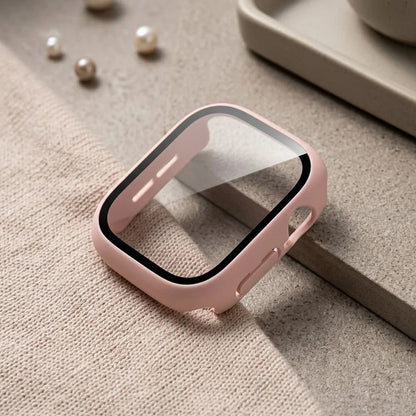 Tempered Glass PC Case for Apple Watch 12 46mm Hard Bumper Screen Protector Cover for Iwatch Series 12 42mm Shell Accessories