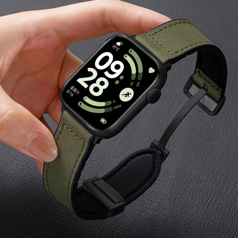 Magnetic Strap For Redmi Watch 6 5 4 Bands Silicone Leather Watchband Correa For Xiaomi Mi Band 9 Pro/8 Pro Bracelet Accessories