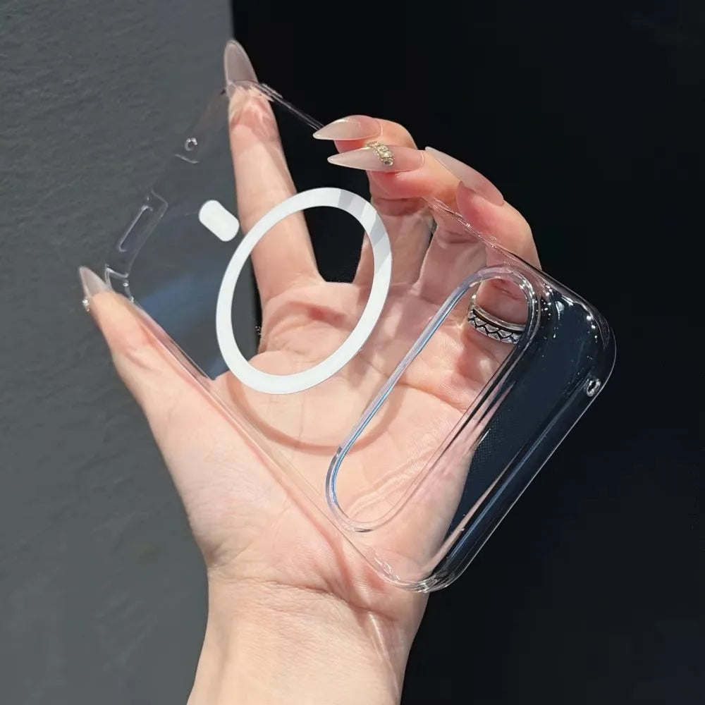Luxury Clear Hard Magnetic Case For Google Pixel 11 10 9 10A 9A Pro Pro XL For Magsafe Wireless Charge Shockproof  Bumper Cover