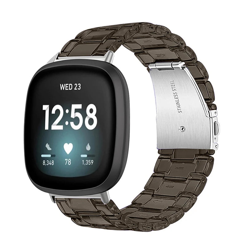 Newest Transparent Resin Strap for Fitbit  Versa 3 4 Lite Sense for Fitbit Versa2 Smartwatch Bracelet Watchband Accessories